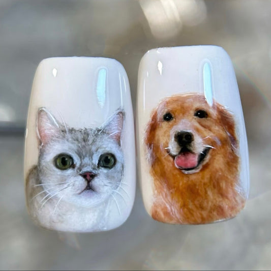 Custom Pet Portrait Press-On Nails | Wear Your Love